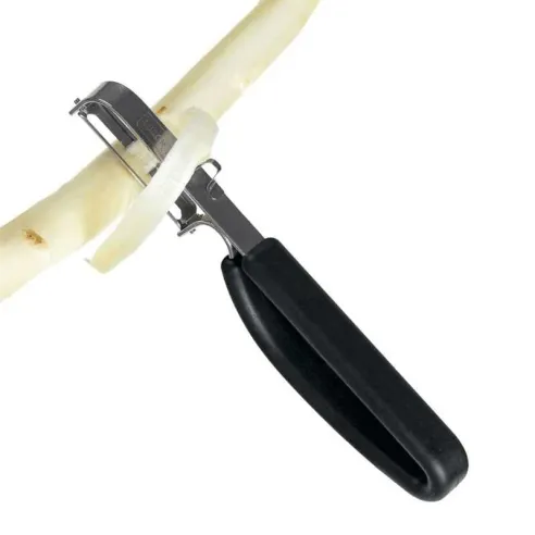Pelador Universal Giratorio de Acero Inoxidable con Mango Negro LURCH 00011198