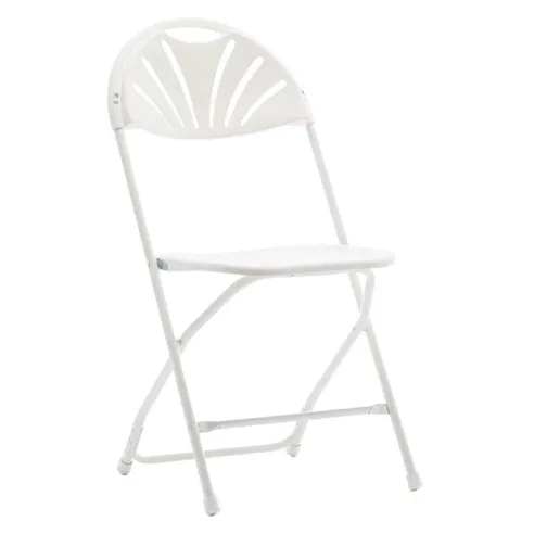Silla Metalica Plegable con Forro Plastico 86 x 40 x 45 Centimetros Blanca TIPS HQ-H86