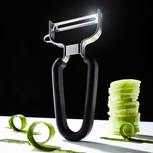 Pelador Universal de Acero Inoxidable con Mango Negro LURCH 00010093