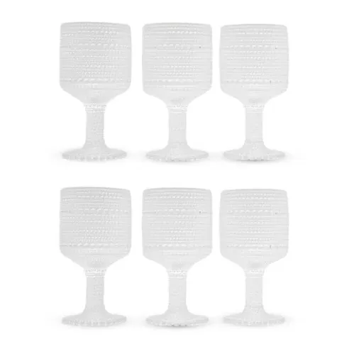 Copa de Vino de Vidrio de 240 Mililitros, Set de 6 Unidades TIPS KFG-007CL/HJ