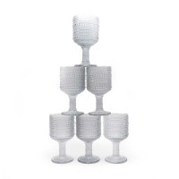 Copa de Vino de Vidrio de 240 Mililitros de Color Humo, Set de 6 Unidades TIPS KFG-007SM/HJ 2