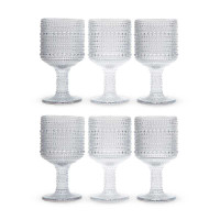 Copa de Vino de Vidrio de 240 Mililitros de Color Humo, Set de 6 Unidades TIPS KFG-007SM/HJ