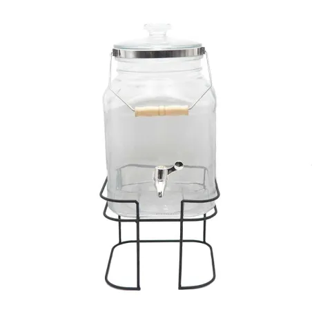 Dispensador de Vidrio con Base para Bebidas y Agarradera de 8 Litros TIPS DMH-002