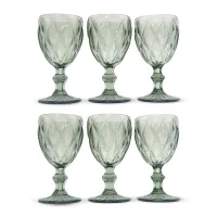 Copa de Vino de Vidrio de 240 Mililitros de Color Humo, Set de 6 Unidades TIPS KFG-006SM/HJ
