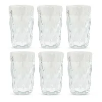 Vaso de Vidrio de 350 Mililitros, Set de 6 Unidades TIPS KFG-004CL/HJ