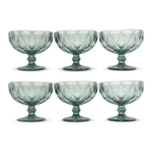 Copa de Helado de Vidrio de 340 Mililitros de Color Humo, Set de 6 Unidades TIPS KFG-001SM/HJ