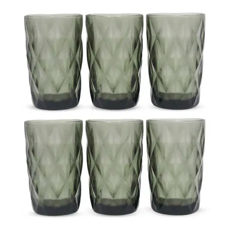 Vaso de Vidrio de 350 Mililitros de Color Humo, Set de 6 Unidades TIPS KFG-004SM/HJ