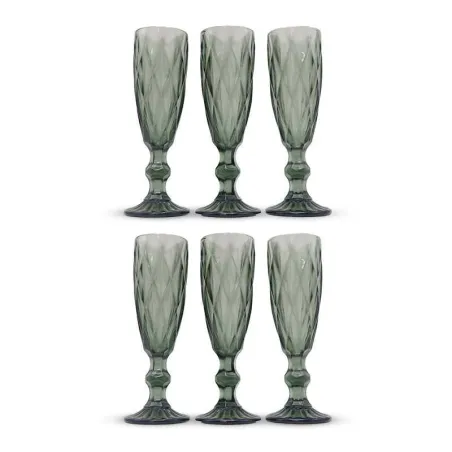 Copa de Champagne de Vidrio de 160 Mililitros de Color Humo, Set de 6 Unidades TIPS KFG-003SM/HJ