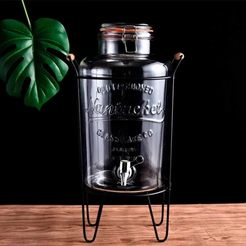 Dispensador de Bebidas de Vidrio de Base de Alambre de 8 Litros TIPS DMH-007