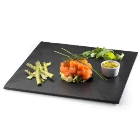 Plato Rectangular de Piedra de 60 x 30 Centimetros de Color Negro TIPS RSD01-18