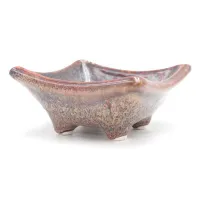 Plato de Ceramica con Pie de Color Cafe de 4.5 Pulgadas TIPS QJC-035YB