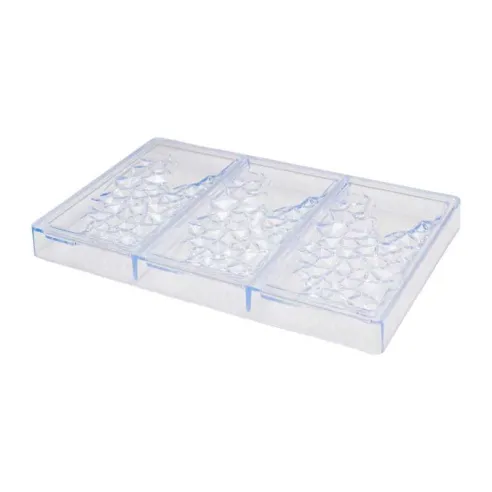 Molde de Chocolate de Policarbonato de Relieve de 3 Cavidades TIPS ZNP-213