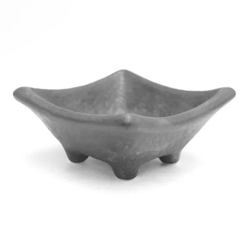 Plato de Ceramica con Pies de Color Negro de 4.5 Pulgadas TIPS QJC-035BK