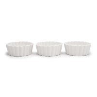 Bowl Salsero Redondo de Ceramica Estriado, Set de 3 Unidades de 9 Centimetros TIPS HSC-006