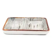 Plato Doble de Ceramica de 15 x 8 Centimetros de Color Blanco TIPS QJC-022