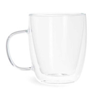 Vaso de Vidrio Transparente con Doble Pared de 450 Mililitros VETRO OLL-026