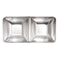 Plato Salsero Doble Cuadrado de Acero Inoxidable TIPS SSC-043 2
