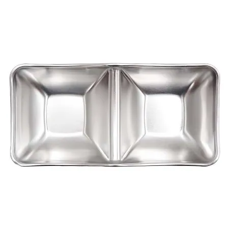 Plato Salsero Doble Cuadrado de Acero Inoxidable TIPS SSC-043