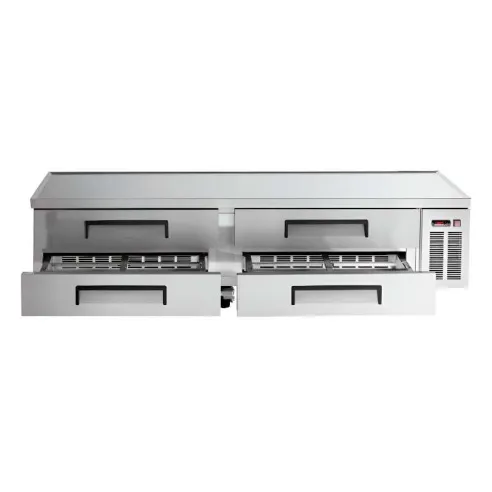 Base Refrigerada 4 Gavetas de Acero Inoxidable 184 Centimetros U-STAR CB72-HC