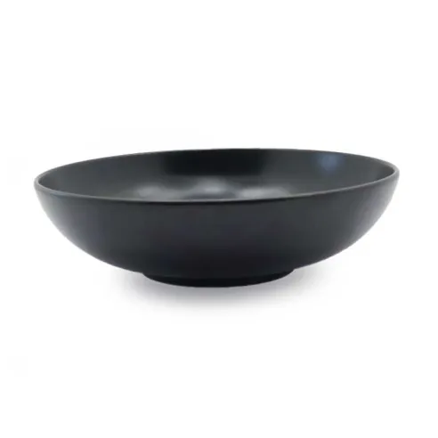 Plato Redondo Coupe Hondo de Porcelana 8.5 Pulgadas Negro Arenoso ARNI C1013-J09