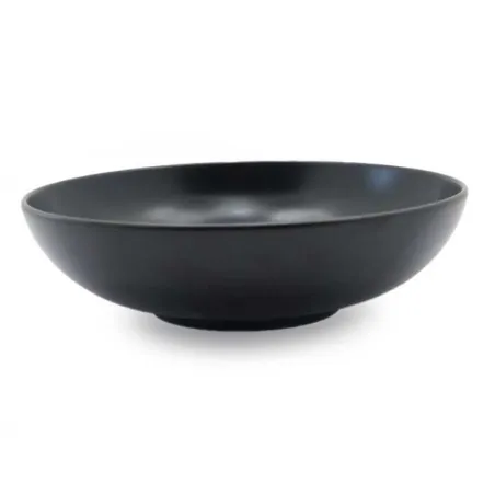 Plato Redondo Coupe Hondo de Porcelana 10 Pulgadas Negro Arenoso ARNI C1462-J09