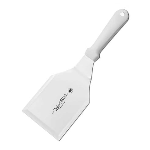 Espatula Volteadora de Acero Inoxidable de 5 x 4 Pulgadas de Color Blanco CUTLERY PRO GS-30502-130-WH101-CP-CP