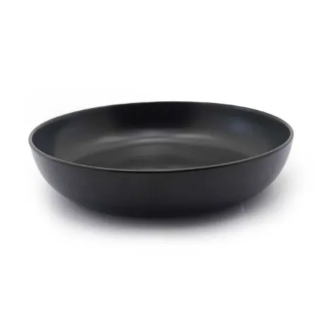 Plato Redondo Coupe Hondo de Porcelana 8.5 Pulgadas Negro Mate ARNI C1013-25