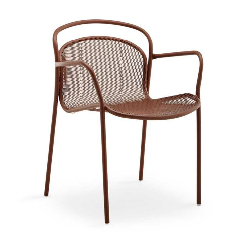 Silla Metalica de Brazos de Color Cafe URBAN COMFORT 9900007