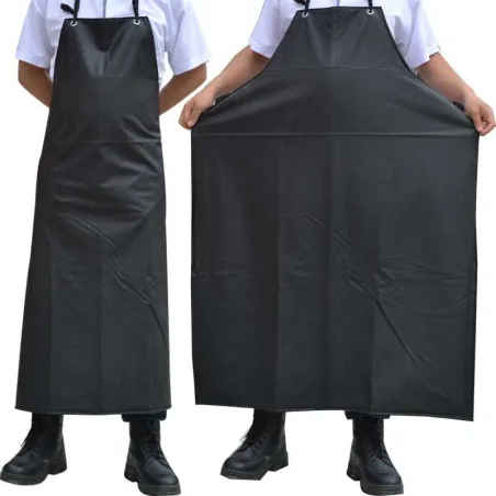 Delantal Impermeable de PVC 100 x 90 Centimetros, Color Negro  TIPS 1030017
