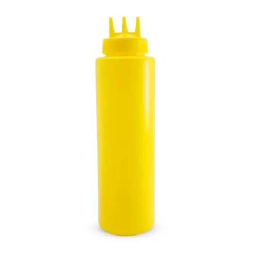 Botella para Salsas de Boquilla Triple de Plastico de 16 Onzas  Amarillo MASTER CHEF BS16TA