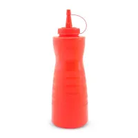Botella de 24 Onzas Color Rojo  para Salsas MASTER CHEF BS24MR