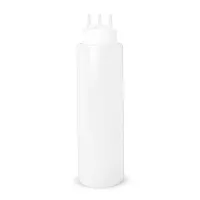 Botella para Salsas de Boquilla Triple de Plastico de 24 Onzas Blanco MASTER CHEF BS24TB