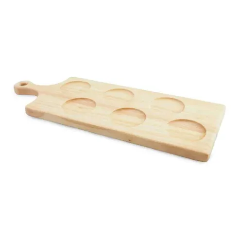 Tabla de Tragos de Madera de 6 Cavidades de 47 x 17 Centimetros TIPS STC-027