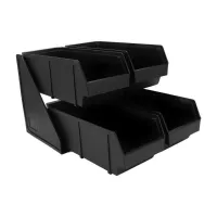 Organizador de Polipropileno con 4 Compartimientos de Color Negro MASTER CHEF L3004