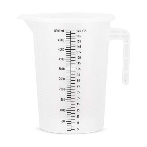 Taza para Medir de Polipropileno Transparente con Medidas de 5000 Mililitros MASTER CHEF L2050