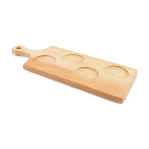 Tabla de Tragos de Madera de 4 Cavidades de 40 x 15 Centimetros TIPS STC-026