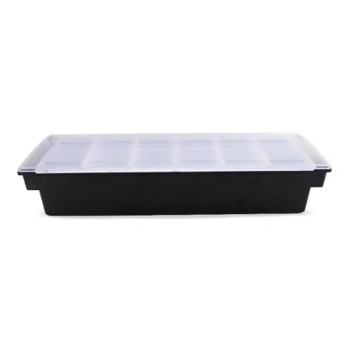 Porta Condimentos de Plastico de 6 Compartimientos de Color Negro MASTER CHEF CH3006