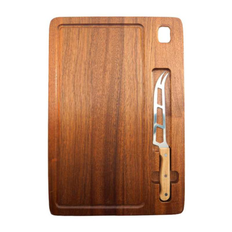 Tabla de Picar de Madera con Cuchillo de 38 x 28 Centimetros TIPS STC-009
