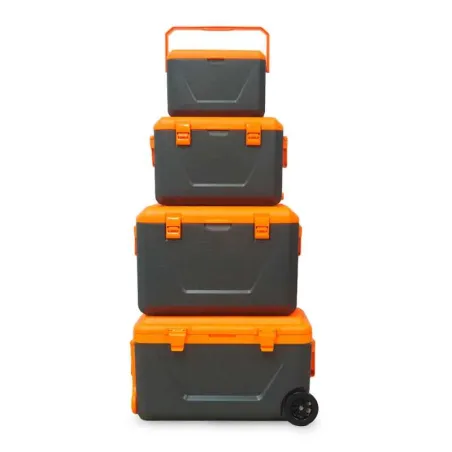 Hielera Plastica con Rueda de 45 Litros Color Gris y Anaranjado POLARPOD HR45