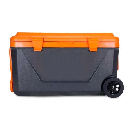 Hielera Plastica con Rueda de 45 Litros Color Gris y Anaranjado POLARPOD HR45