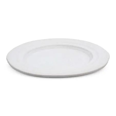 Plato de Ceramica Redondo de Borde Ancho de 27 Centimetros de Color Blanco RUSTIC 20592