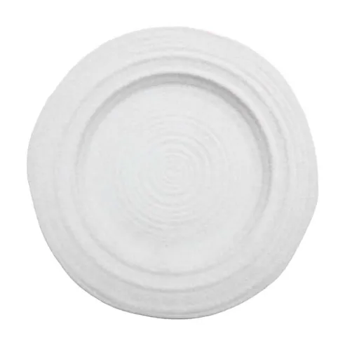 Plato de Ceramica Redondo de Borde Ancho de 27 Centimetros de Color Blanco RUSTIC 20592