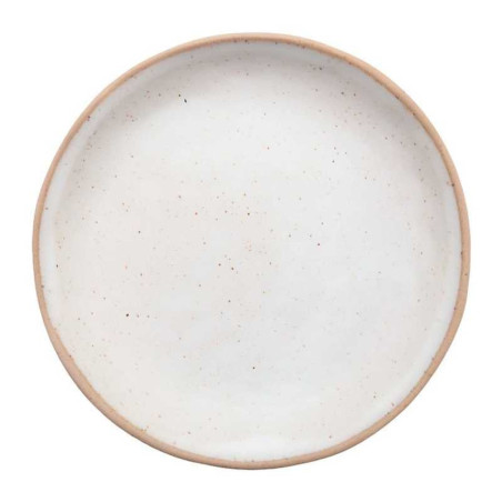 Plato de Ceramica Redondo de 22 Centimetros de Color Blanco RUSTIC 20723-W