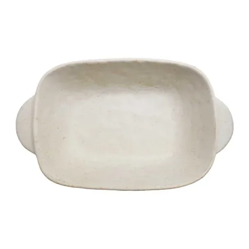 Bowl de Ceramica Rectangular de 20 x 12 x 4.5 Centimetros de Color Blanco RUSTIC S1611-W