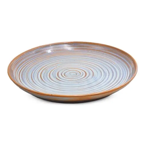 Plato de Ceramica Redondo Coupe de 21 Centimetros de Color Blanco RUSTIC 22350-W