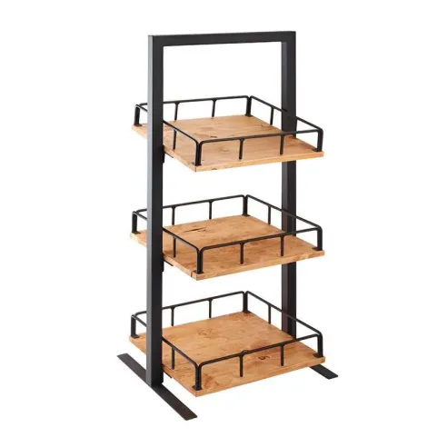 Rack Exhibidora de Metal y Madera con 3 Niveles de 30 x 36 x 78 Centimetros MASTER CHEF 6190