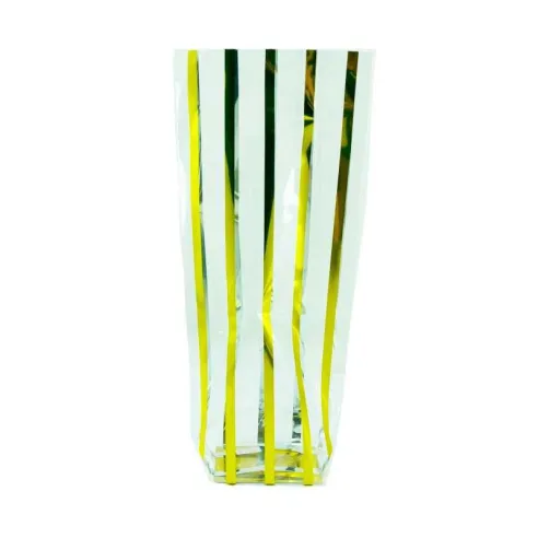 Bolsa de Golosinas de Celofan de 10 x 22 Centimetros de Color Dorado, Paquete de 100 Unidades MASTER CHEF 0761032