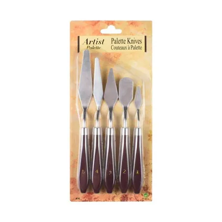 Espatulas de Acero Inoxidable Decorativas con Mango de Madera, Set de 5 Unidades MASTER CHEF 0761079