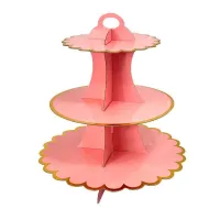 Base de Display para Cupcakes de Carton de 3 Niveles de Color Oro Rosa MASTER CHEF 0761084