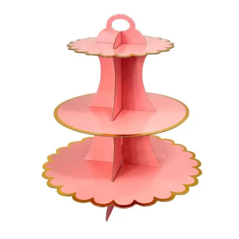 Base de Display para Cupcakes de Carton de 3 Niveles de Color Oro Rosa MASTER CHEF 0761084